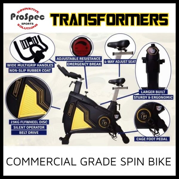 TRANSFORMER Spin Bike 23KG Flywheel - Click Image to Close