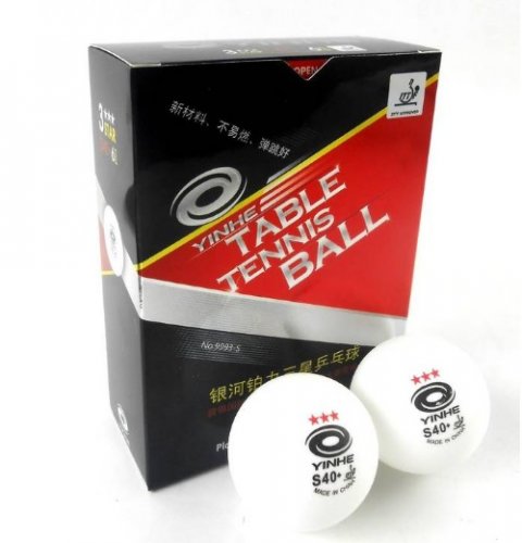 YINHE 3-STAR 9993S Seamless Poly TT Ball Box of 6 White ITTF - Click Image to Close