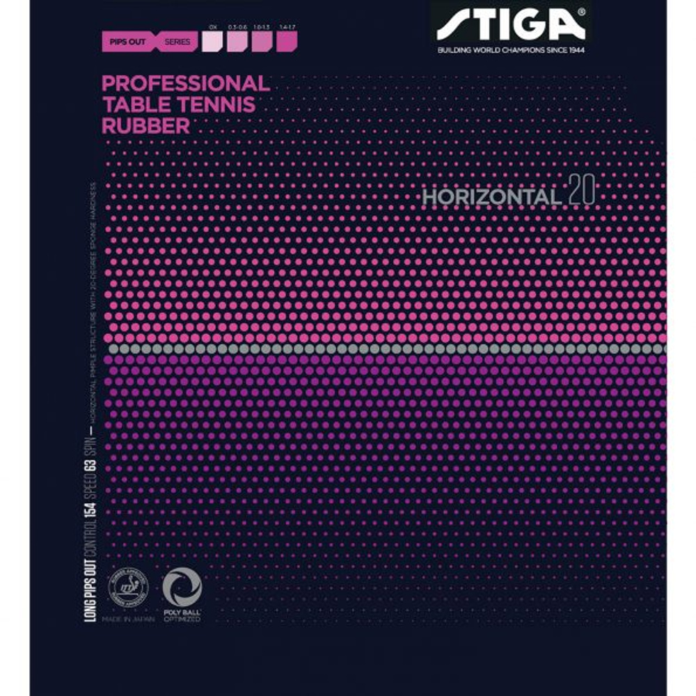 STIGA Horizontal 20 OX / Topsheet - Click Image to Close