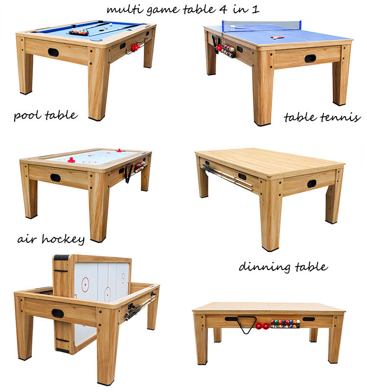 4-in-1 8Ft. Multi Functional Table Tennis Game, Billiard Table - Click Image to Close