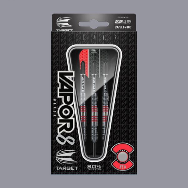 Target Vapor 8 Black Red 80% Tungsten Steel Tip Dart Pins