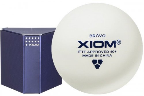 XIOM BRAVO ITTF POLY 3-Star White Box of 6