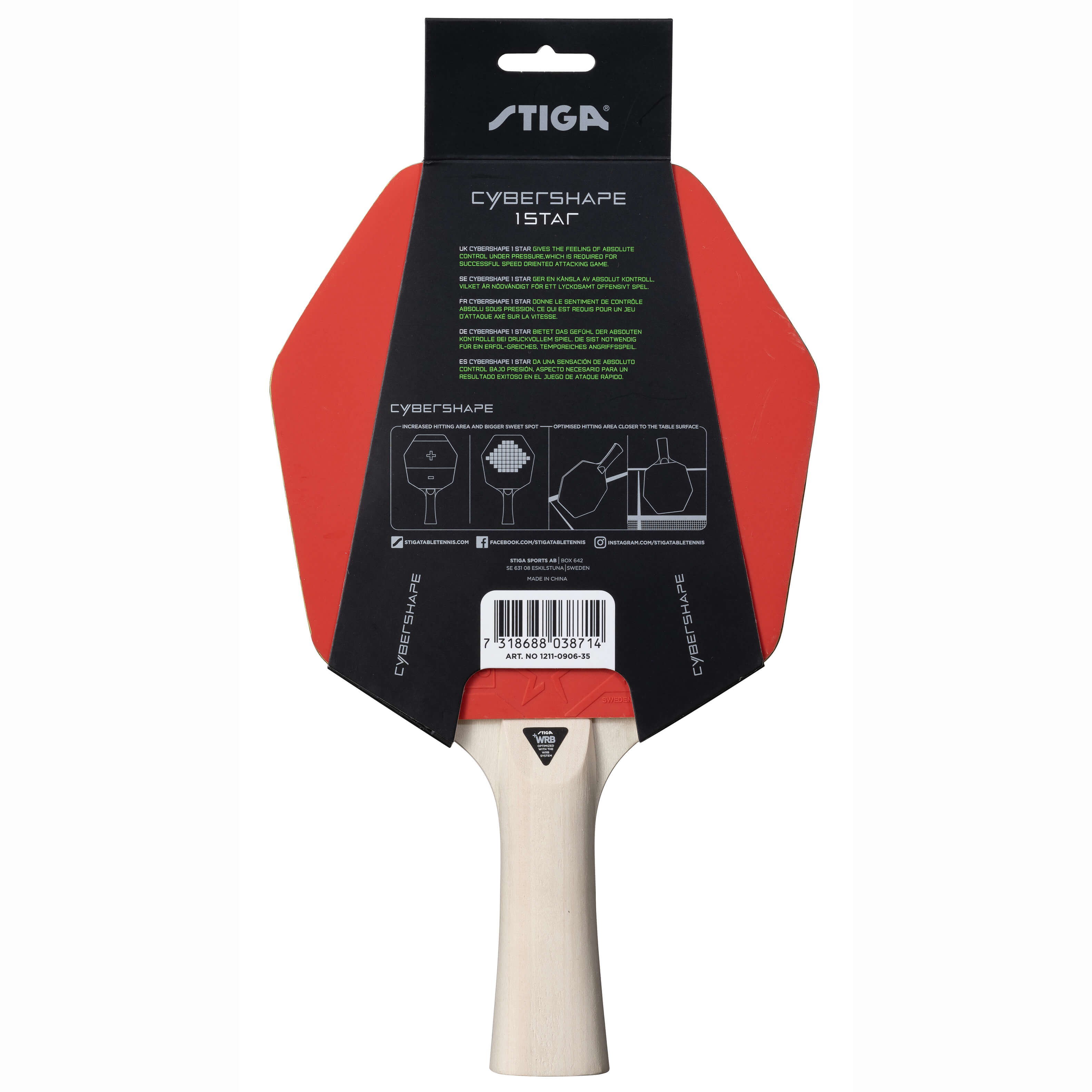 STIGA CYBERSHAPE 1-STAR HOBBY Bat