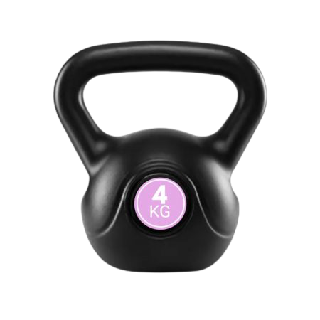 PVC Plastic Coated Kettlebell All Black 4KG