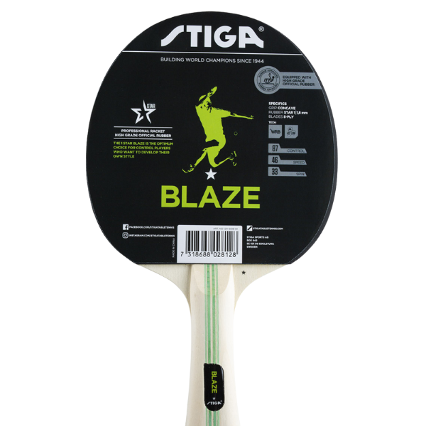 Stiga 1-Star Blaze Table Tennis Hobby Bat